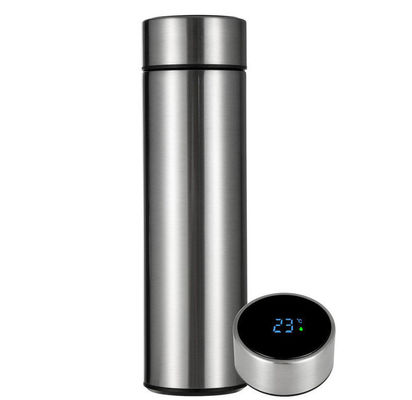 Botella térmica aislada al vacío libre de BPA con pantalla de temperatura LED e infusor de té