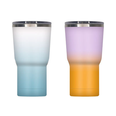 Impresión de dibujos animados Tazas de aluminio portátiles aisladas Tazas de viaje de acero inoxidable con paja