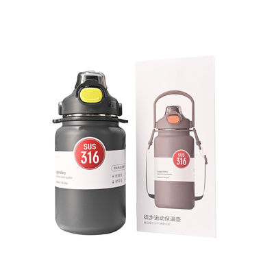 Botella de agua de acero inoxidable de doble pared de 1300 ml aislada al vacío para tazas de viaje para niños