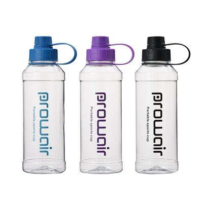 No está equipado 1000ml PC copa de agua de plástico para la botella de bebida de boca pequeña transparente
