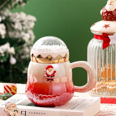 500 ml Caja de regalo de viaje Cerámica Taza de taza de café Conjunto con esmalte de perlas de gradiente