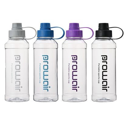 No está equipado 1000ml PC copa de agua de plástico para la botella de bebida de boca pequeña transparente