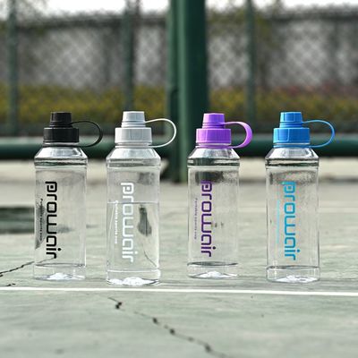 No está equipado 1000ml PC copa de agua de plástico para la botella de bebida de boca pequeña transparente