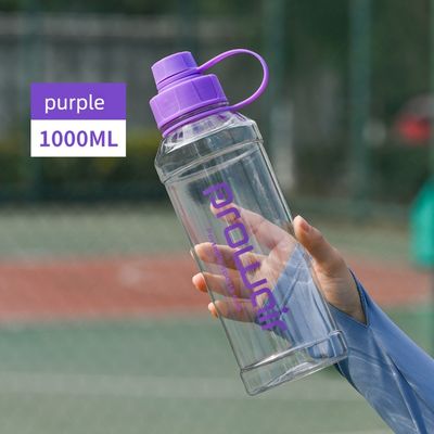 No está equipado 1000ml PC copa de agua de plástico para la botella de bebida de boca pequeña transparente