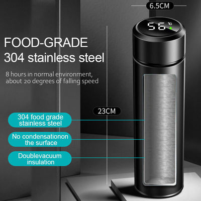 Normal Inteligente Digital Vaccum Mug Termoso aislado 500 ml Botella de agua de acero inoxidable Color aleatorio