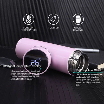 Normal Inteligente Digital Vaccum Mug Termoso aislado 500 ml Botella de agua de acero inoxidable Color aleatorio