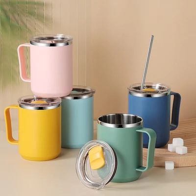 Sostenible 14 oz de doble pared de vacío aislado de acero inoxidable taza de café con tapa