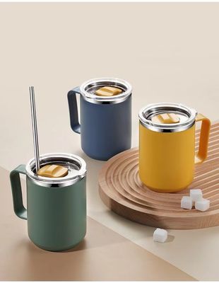 Tazas de café 14 oz portátil personalizado de doble pared de vacío aislado Tazas de acero inoxidable tumbler con tapa