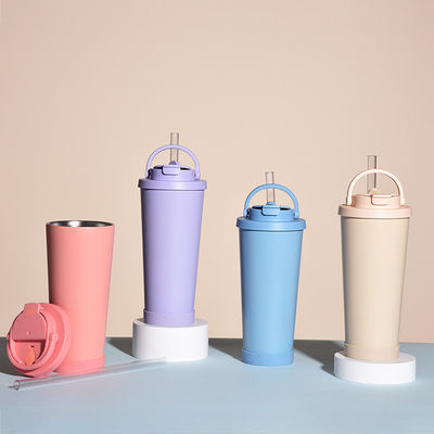 Vacuo aislado de acero inoxidable de viaje taza de café multicolor con tapa