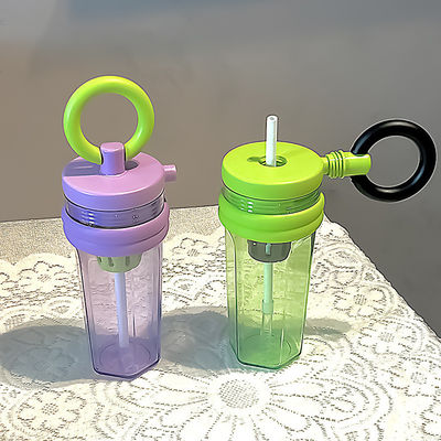 Taza de viaje con paja 700 ml de gran capacidad aislante térmico botella portátil transparente