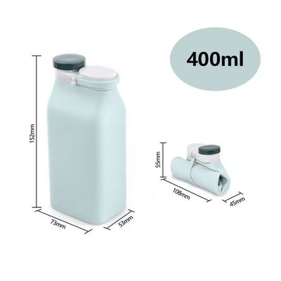 Botella de agua de silicona plegable de 400 ml / 600 ml, imprescindible para viajes y actividades al aire libre