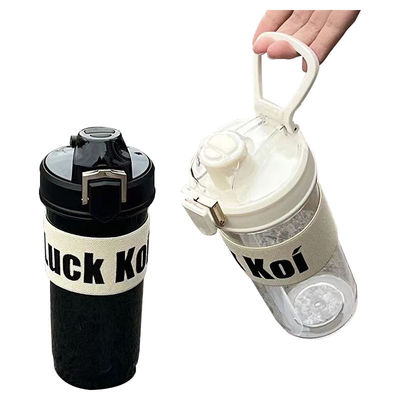 TOUR Botella de agua deportiva portátil de plástico de 600 ml con mango y gran capacidad