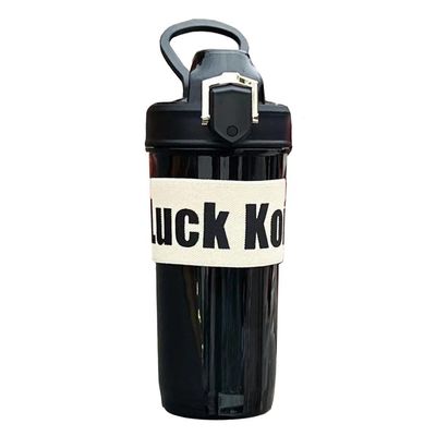 Alto nivel de apariencia 600ml plástico portátil Lucky Simple paja deportes viajes taza de café