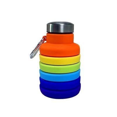 Diseño contemporáneo 500ml botella de agua plegable de silicona para viajes unisex gimnasio deportes