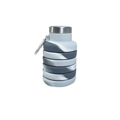 Botella de agua plegable de silicona de 500 ml para viajes gimnasio deportes BPA gratis taza de estudiante segura