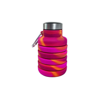 Botella de agua plegable de silicona de 500 ml para viajes gimnasio deportes BPA gratis taza de estudiante segura