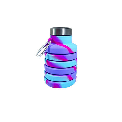 Logotipo personalizado Botella de agua de silicona de 500 ml para gimnasio de vacaciones Deportes BPA Taza de estudiante gratuita