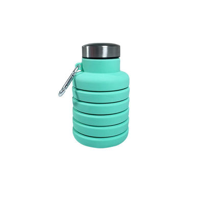 Logotipo personalizado Botella de agua de silicona de 500 ml para gimnasio de vacaciones Deportes BPA Taza de estudiante gratuita