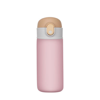Botella de agua de acero inoxidable de 16 oz con paja a prueba de fugas y aislada para niños activos
