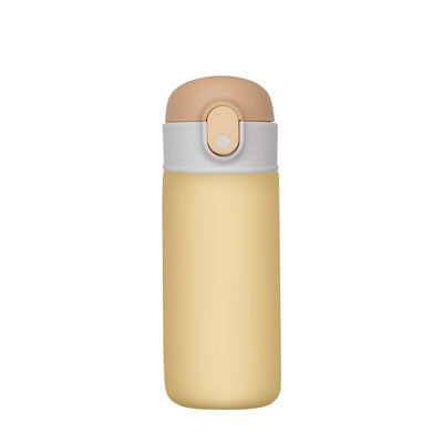 Botella de agua de acero inoxidable de 16 oz con paja a prueba de fugas y aislada para niños activos