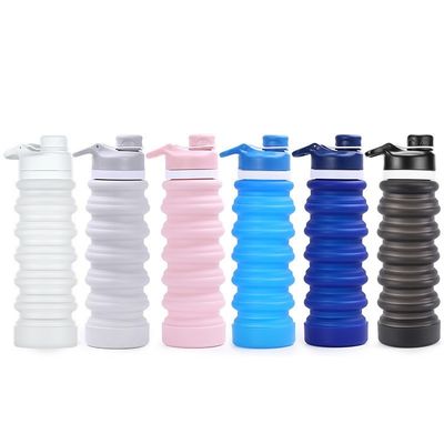 Logotipo personalizado Botella de agua plegable de 750ml Silicona libre de BPA para niños escuela y deportes