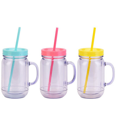 Supermercado Aplicable Tazas de bebida claras unisex con tapas y paja sellable