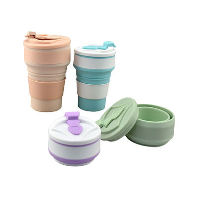 350ml/500ml Impresión personalizada Taza plegable de silicona para botella de agua portátil reutilizable