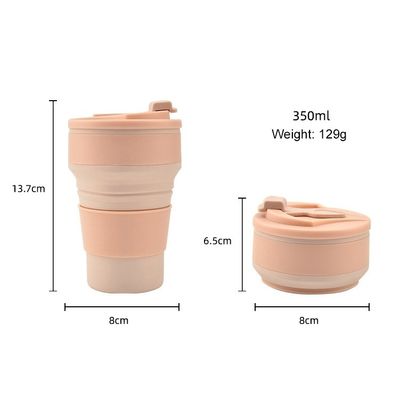 350ml/500ml Impresión personalizada Taza plegable de silicona para botella de agua portátil reutilizable