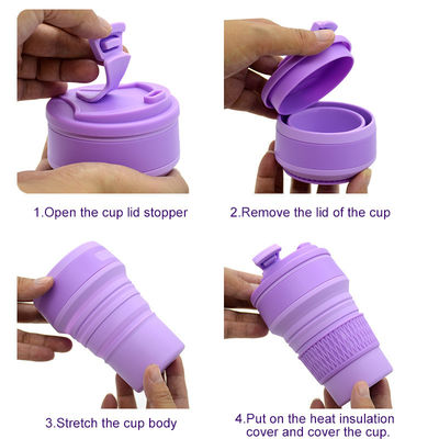 Taza de campamento plegable portátil 350ml/500ml ligera y duradera para viajes al aire libre