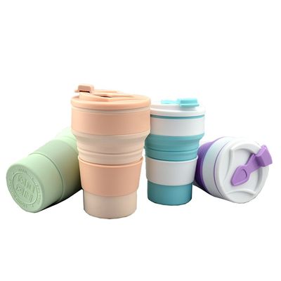 Logotipo personalizado aceptable Taza de viaje de silicona ideal para viajes y actividades al aire libre