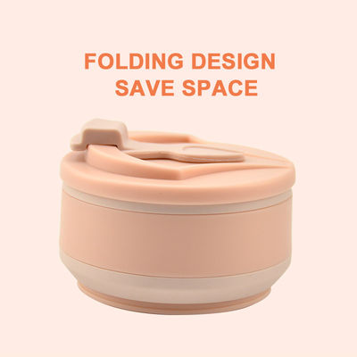 Logotipo personalizado aceptable Taza de viaje de silicona ideal para viajes y actividades al aire libre