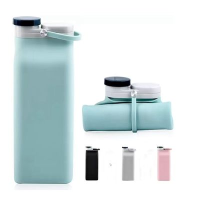 Logotipo personalizado Botella de agua de silicona plegable perfecta para regalos de negocios