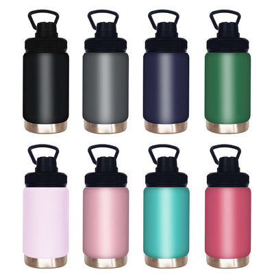 Botella de agua de acero inoxidable personalizada de gran capacidad para deportes de doble pared ecológica