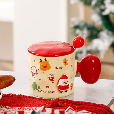 Alta belleza 3D copa de Navidad regalo tapa con cuchara de sublimación estilo de diseño personalizado lindo