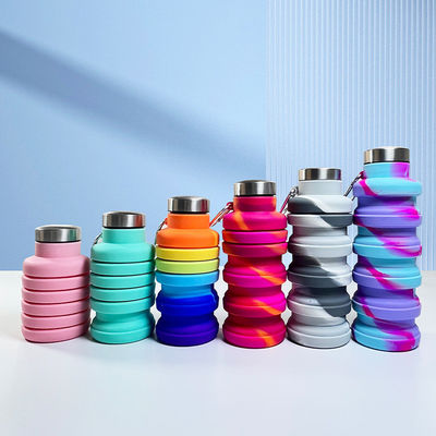 Botellas de agua de color de silicona con logotipo personalizado