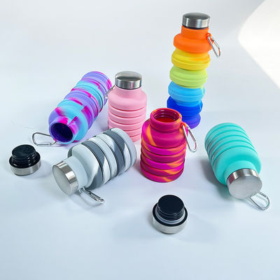 Botellas de agua de color de silicona con logotipo personalizado