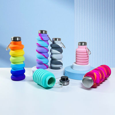 Botellas de agua de color de silicona con logotipo personalizado