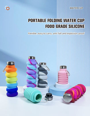 Botellas de agua de color de silicona con logotipo personalizado