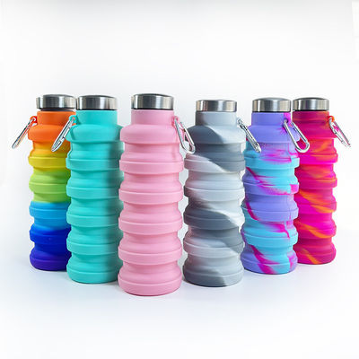 Botellas de agua de color de silicona con logotipo personalizado