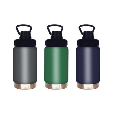 Botella de agua de acero inoxidable negra aislada de 32 oz Flasca de vacío para actividades al aire libre