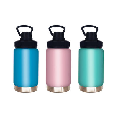 Botella de agua de acero inoxidable negra aislada de 32 oz Flasca de vacío para actividades al aire libre