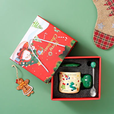Gran calidad Cerámica Santa Taza con cuchara Regalo de Navidad natural y saludable