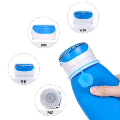 550ml Bpa Libre Sublimación Claros Gimnasio Plegable Deportivo Niños Botella de agua de silicona con luz LED para adultos