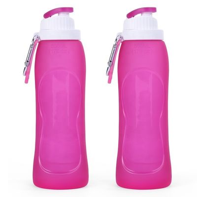 Botella de agua plegable de silicona para deportes y viajes con recubrimiento anticorrosivo