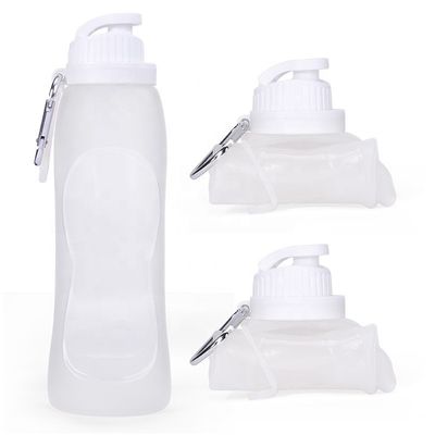 Botella de agua plegable de silicona para deportes y viajes con recubrimiento anticorrosivo