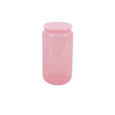 Botella de vidrio para beber 16 oz colorido de moda de forma portátil para agua de frutas gratis