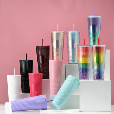 Biodegradable Tumbler de trigo de doble pared para el café Actividad al aire libre en el campamento y personalizado