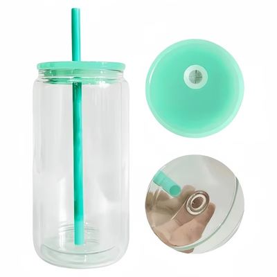 Botella de vidrio de 16 oz de colores para tazas de cerveza y agua de frutas portátil Diseño conveniente