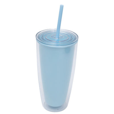Diseño de moda OEM Regalos personalizados Taza fría transparente de plástico de PP Tazas de tumbler frías con tapa y paja