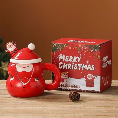 Taza de Navidad de lujo Santa Cerámica con diseño de logotipo personalizado y sin accesorios incluidos